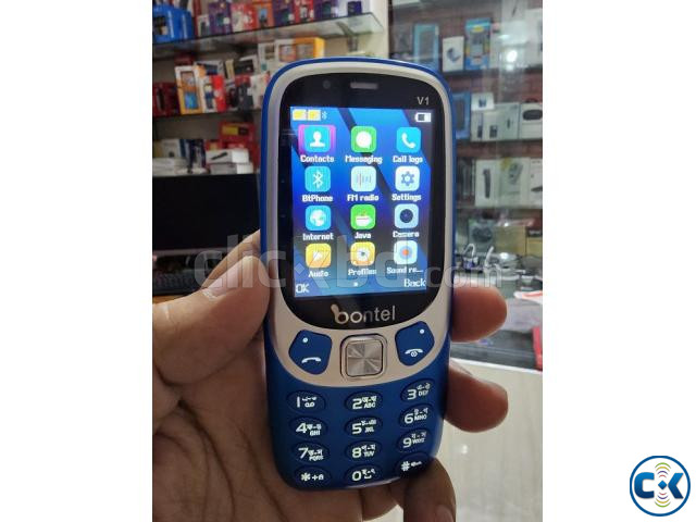 Bontel V1 Ultra Slim Phone With Cover Warranty -Blue large image 4
