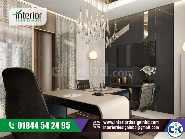 CEO Room interior design. CEO room with modern interior large image 1
