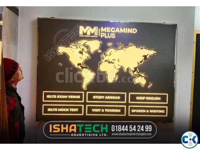 3D LED World Map Perfect World with acrylic best price in Ba large image 0