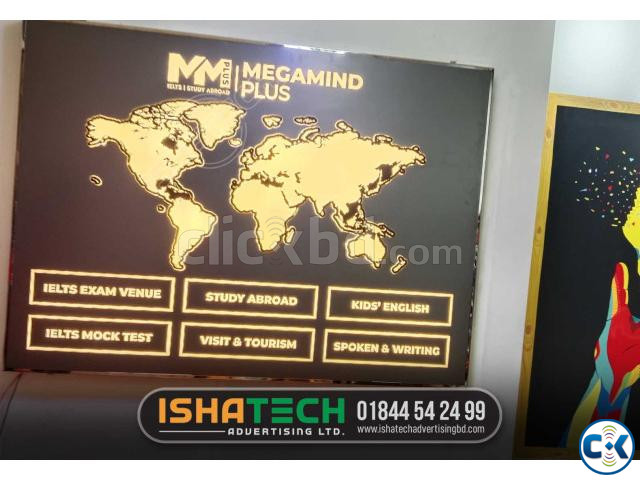 3D LED World Map Perfect World with acrylic best price in Ba large image 2