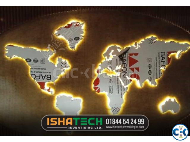 3D LED World Map Perfect World with acrylic best price in bd large image 1