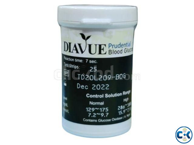 DIAVUE Prudential Glucose Test Strip 25pcs  large image 1