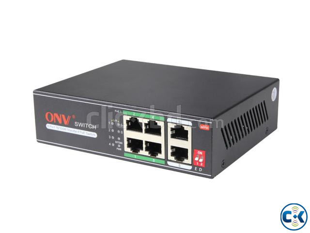 4 Port PoE Switch for IP CCTV Video Transmission large image 0