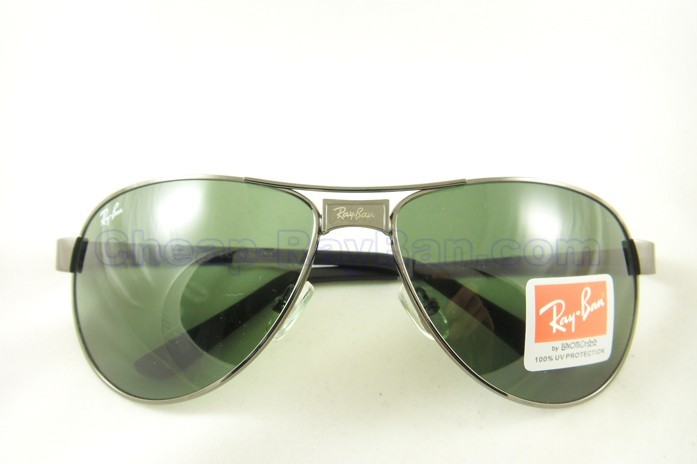 Ray Ben Sunglasses Grey Frame with Green Lens large image 0