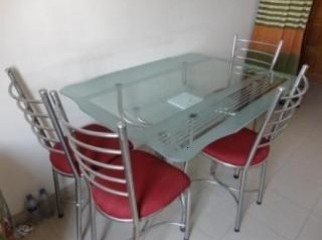 Glass Dining Table With Four Chair.