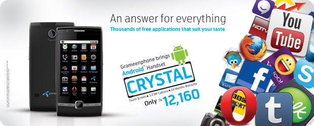 Grameenphone Crystal with Android 2.2.2 Froyo with warrenty  large image 0