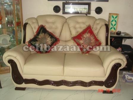 Exclusive sofa set lather type. large image 1