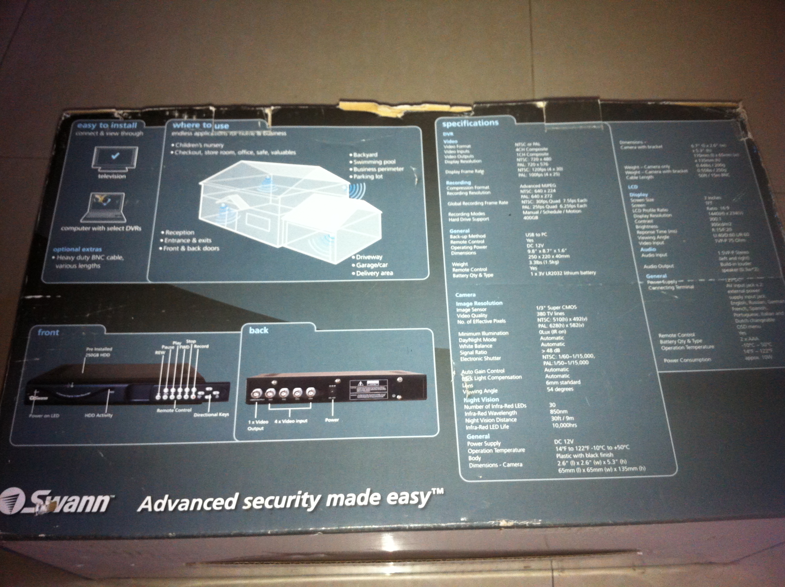 SWANN CCTV COMPLETE SECURITY SYSTEM MODEL DVR4-1060 large image 0