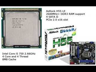 Intel Core i5 750 Processor and AsRock H55-LE motherboard