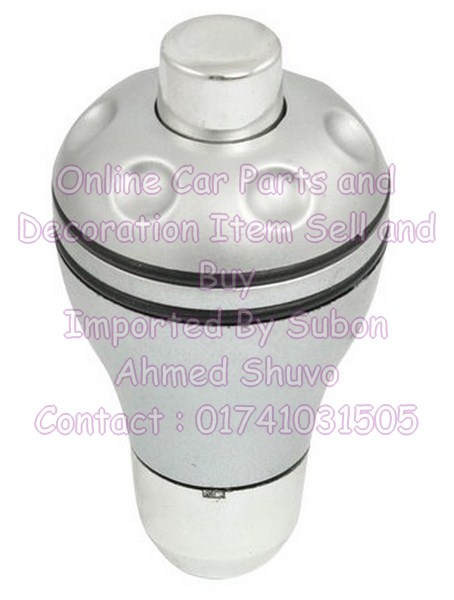 Auto Cars Round Head Style Silver Tone Aluminium Gear Shift large image 0