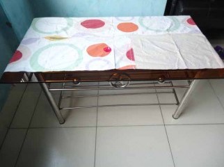 Rot Iron Glass Table Good Condition