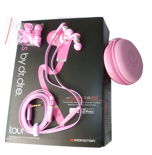 Beats By Dr.Dre Tour Earphone With Microphone Pink  large image 0