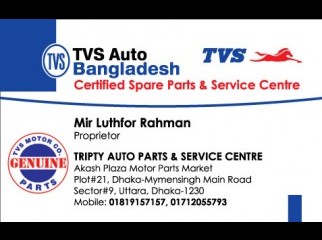 TVS genuine parts and service center at Uttara-Tripty Auto